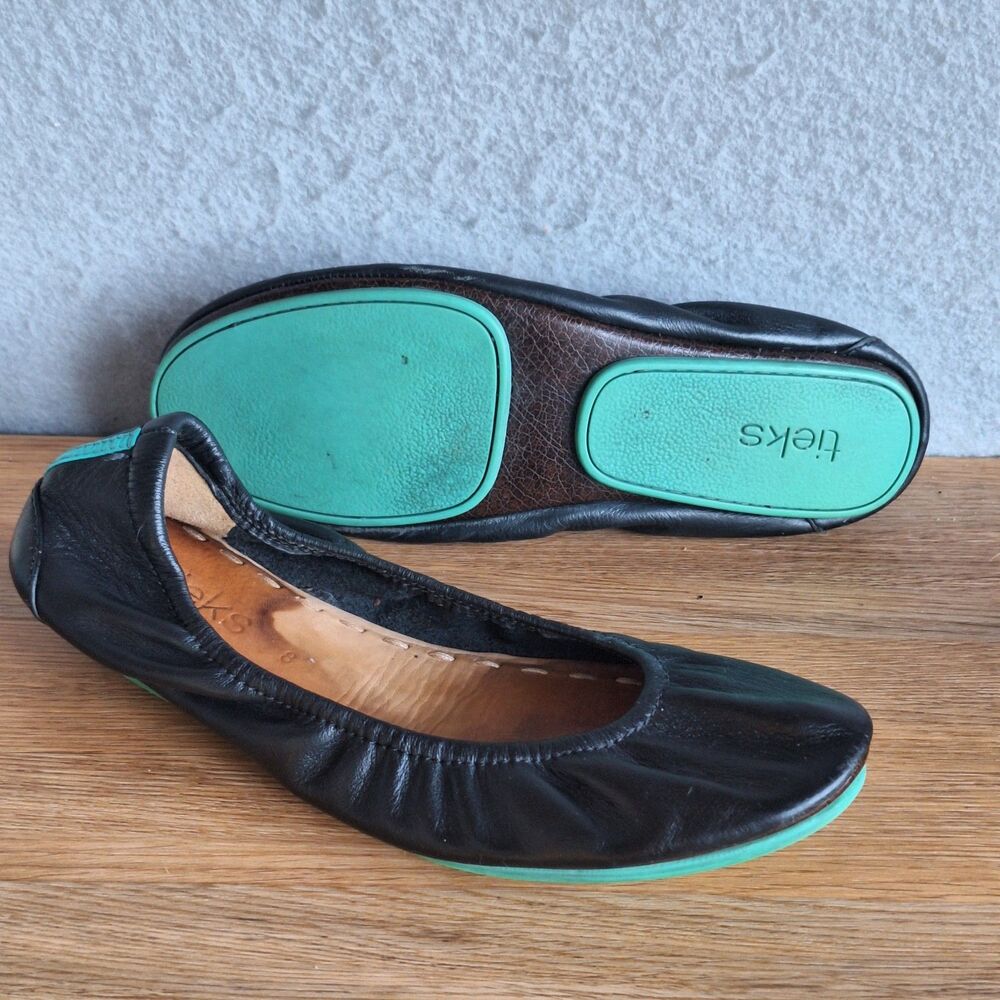 Tieks Gavrieli Ballet Flats Women 8 Matte Black Italian Leather Foldable Shoes